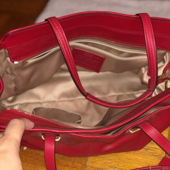 Authentic Red leather Coach - Picture 3 of 4